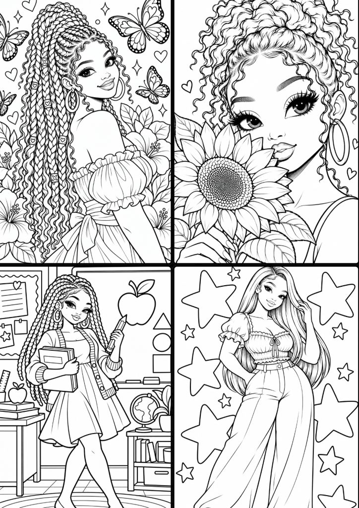 Free black woman coloring pages for adults