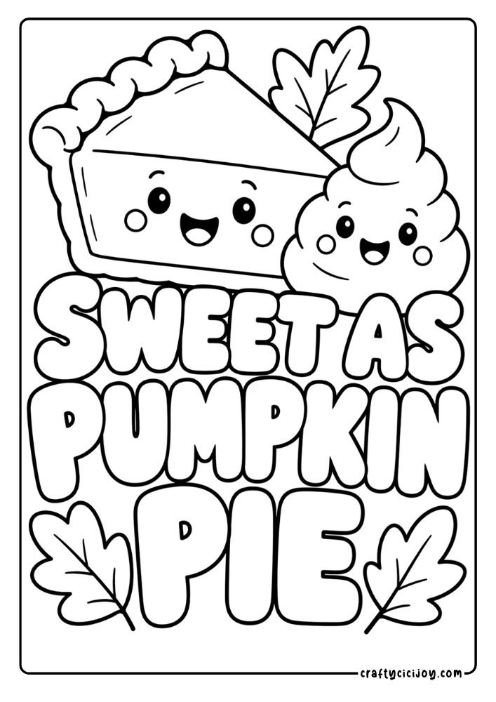 Pumpkin Pie Coloring Page