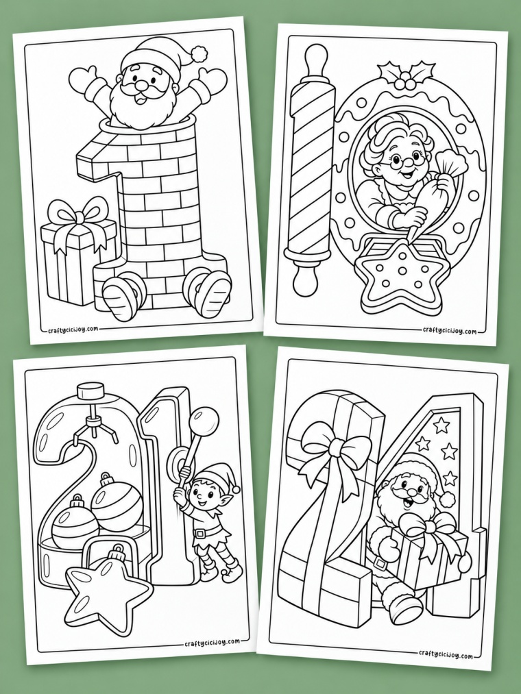 Free Advent Calendar Coloring Pages for Kids