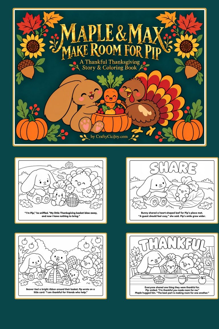 Free Thanksgiving Story Coloring Book for Kids